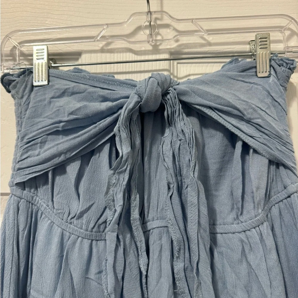 Blue Strapless Mini Dress - Picture 2 of 5